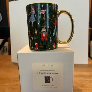 Rifle Paper Co. Festive Nutcracker Mug with Gold Handle